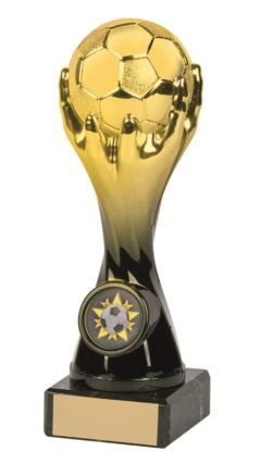 Gold/Black Football MIDAS on Marble Trophy - 17cm