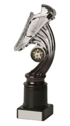 Silver/Black Football Boot Award Trophy - 17cm