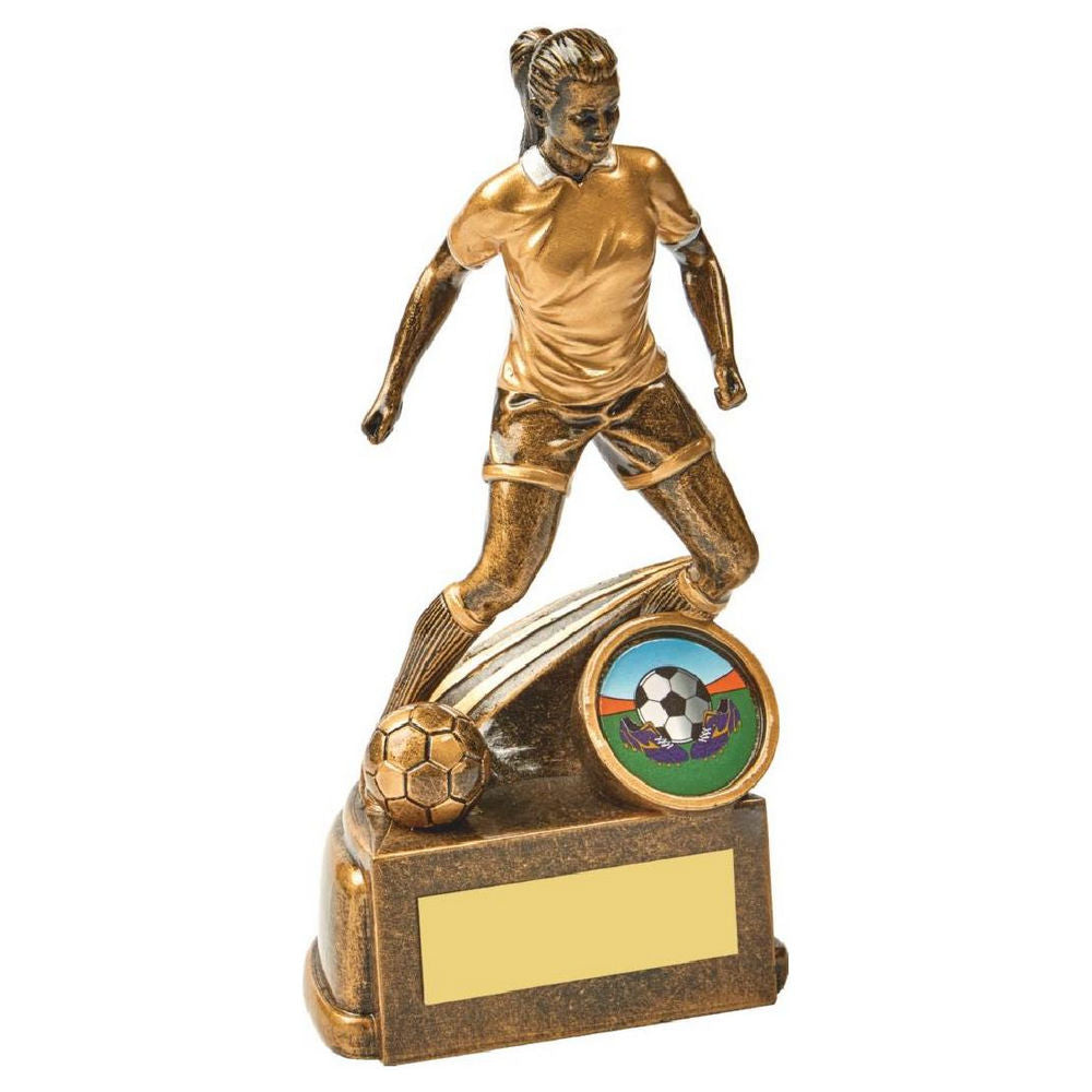 RS869 Antique Gold Female Football Resin 15cm