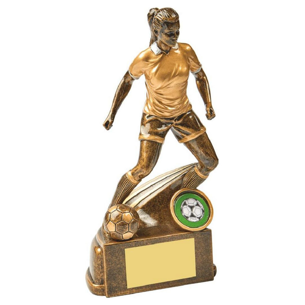 RS871 Antique Gold Female Football Resin 19cm