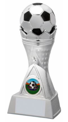Silver "Crown" Football Award Trophy - 18cm