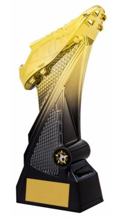 2 Tone Gold/Black Velocity Football Boot Trophy - 20cm