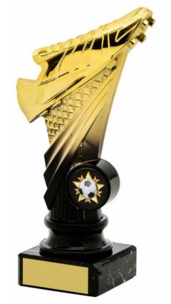 2 Tone Gold/Black Avastar Football Boot Trophy - 17.5cm