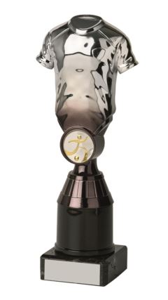 Silver/Black Football Shirt Trophy Trophy - 16.5cm