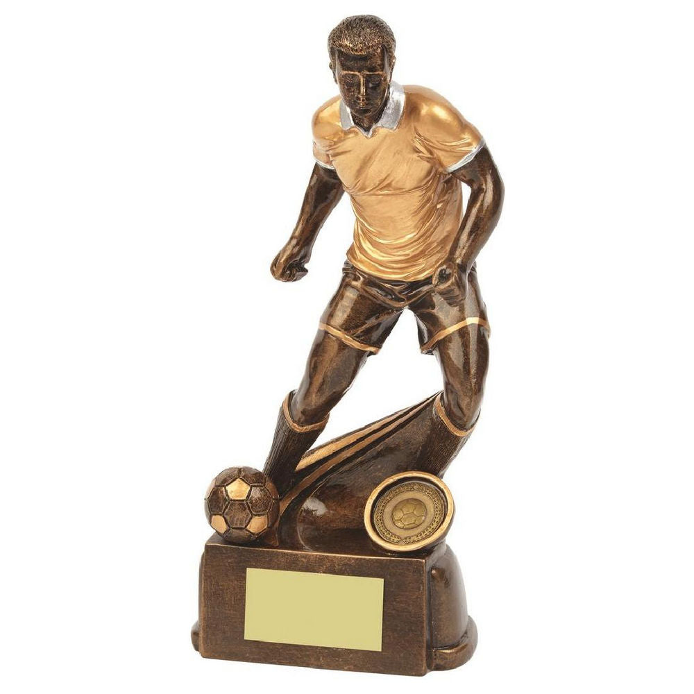 RS568 Antique Gold Male Football Resin 22cm